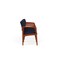 Lesro Lenox Wood 4 Seat Tandem Seating Wood Frame, Cherry, OH Navy Upholstery LW4103 - alternate 2